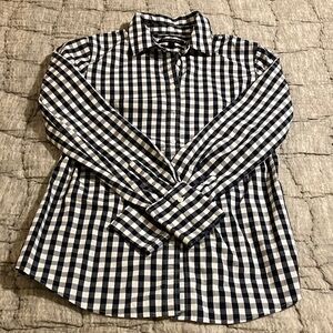 Banana Republic Black and White Checkered Women's Shirt